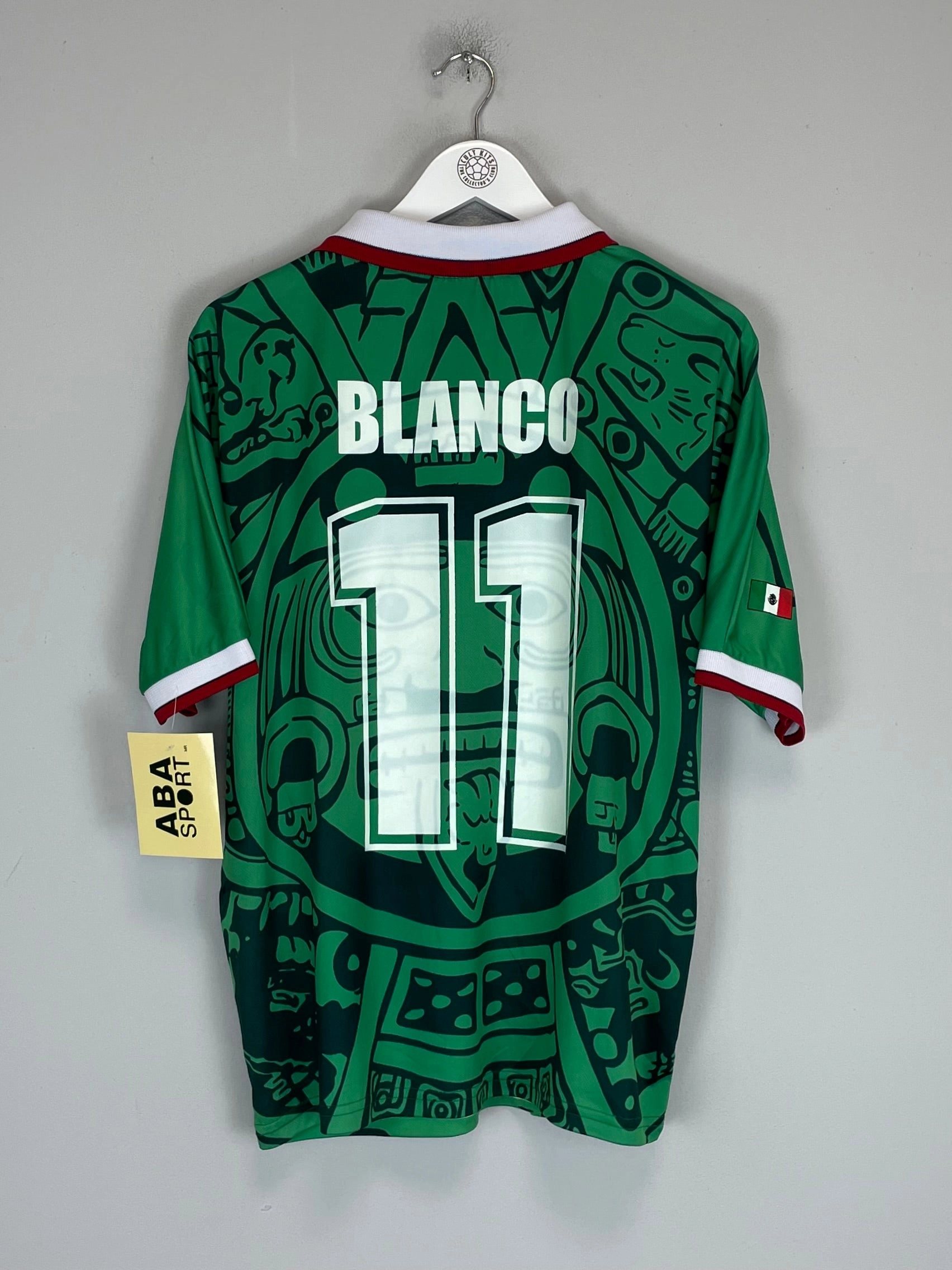 Stretch Fit Irregularity Free Edging 1998 Mexico Blanco #11 *Reissue* World Cup Edition Home (Multiple) ABA Sport
