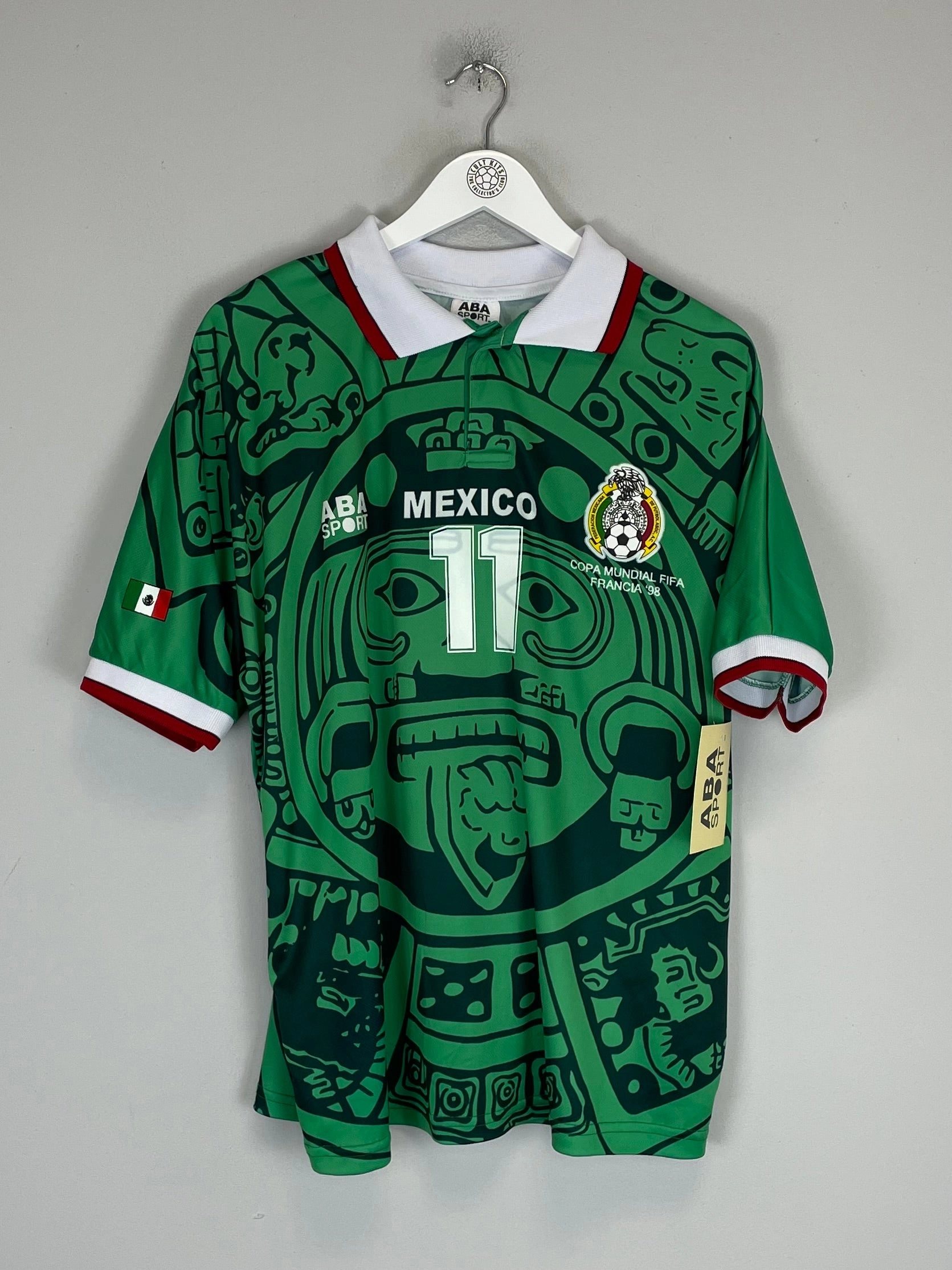 Seamless Wear Light Reflective Trim Accent 1998 Mexico Blanco #11 *Reissue* World Cup Edition Home (Multiple) ABA Sport