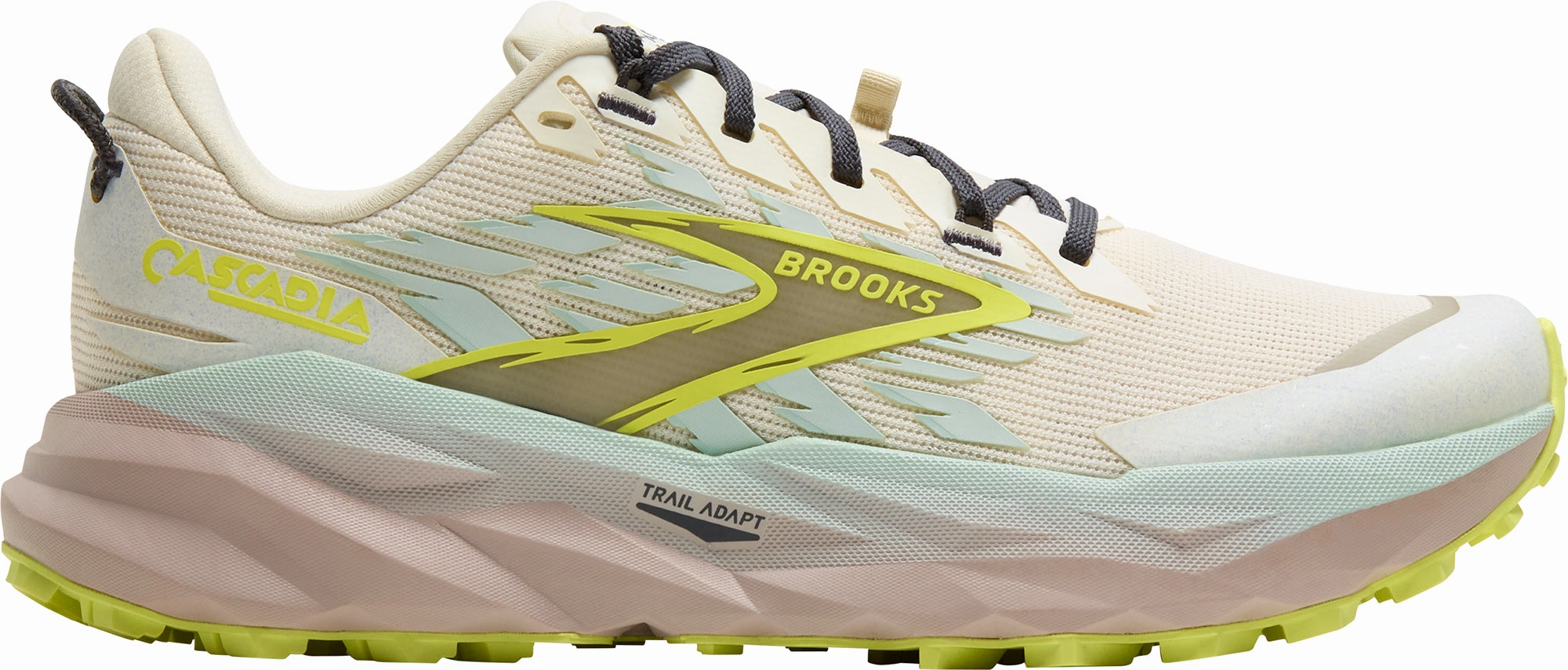 Structured shock absorption Brooks Cascadia 19 Womens Trail Running Shoes - Cream