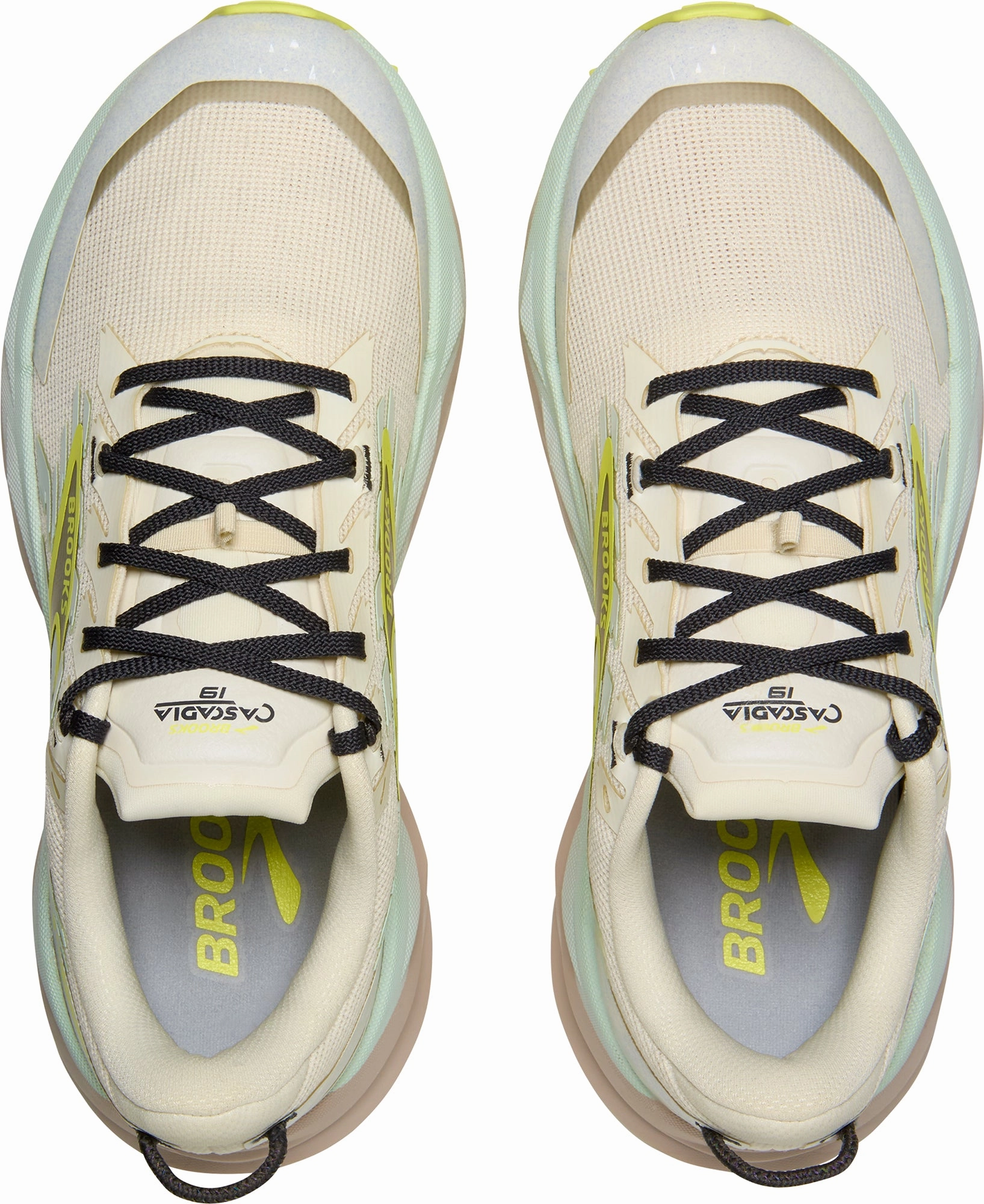 Elastic Collar Padding Brooks Cascadia 19 Womens Trail Running Shoes - Cream