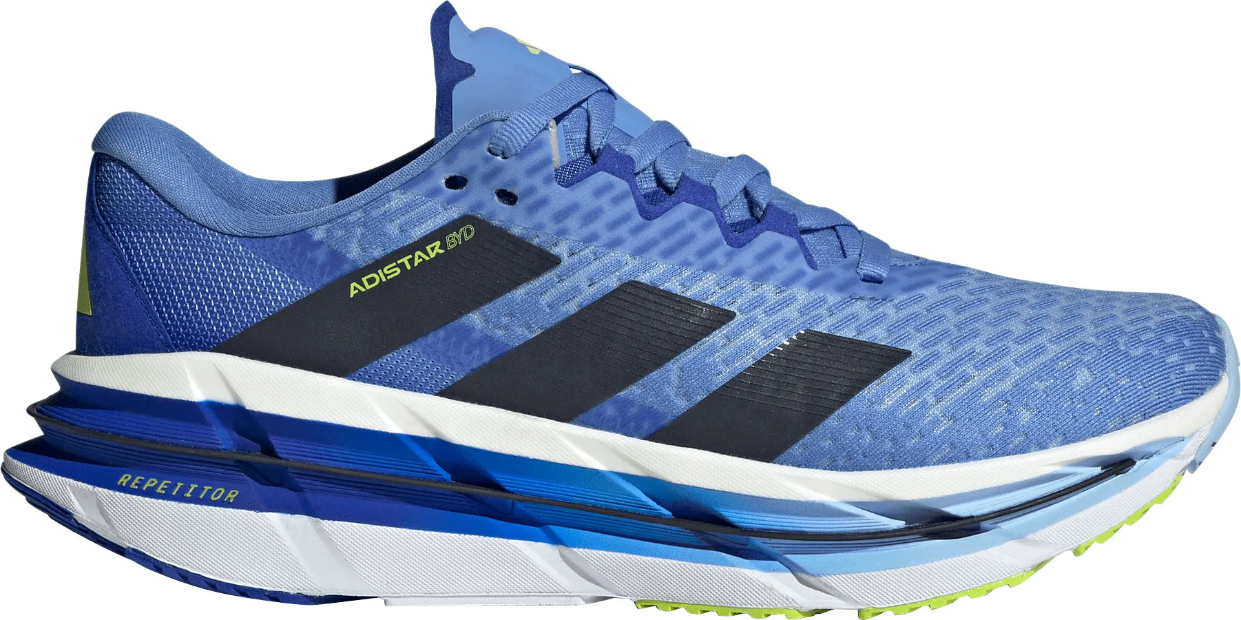 adidas Adistar BYD Mens Running Shoes - Blue Enhanced Ankle Support