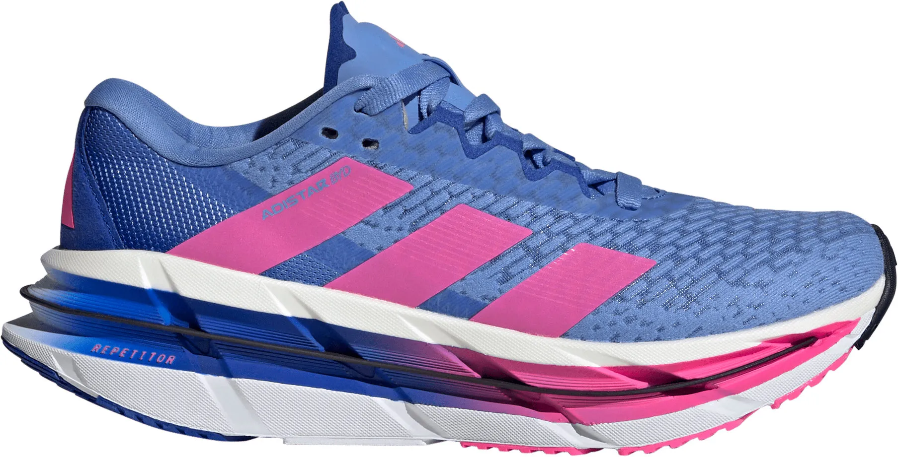 adidas Adistar BYD Womens Running Shoes - Blue Friction Free Laces Foot Freedom