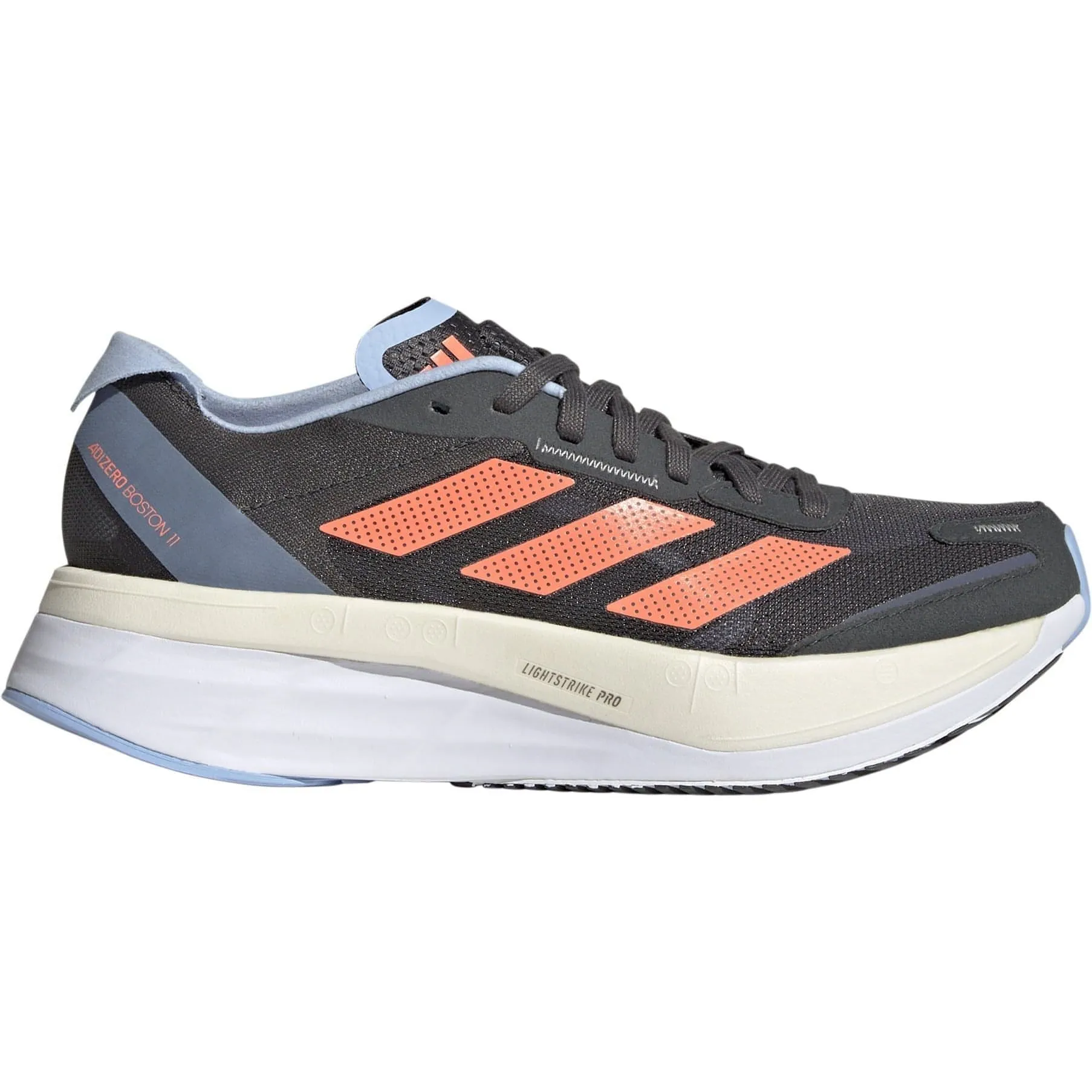 Flexible Groove Design Hydraulic Heel Cushioning adidas Adizero Boston 11 Womens Running Shoes - Grey