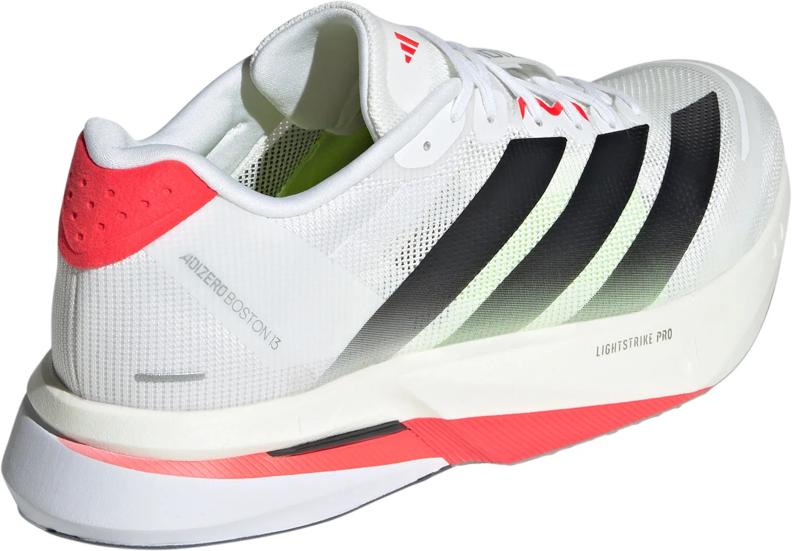 adidas Adizero Boston 13 Mens Running Shoes - White Impact Resistant Toe Guard Functional Edge