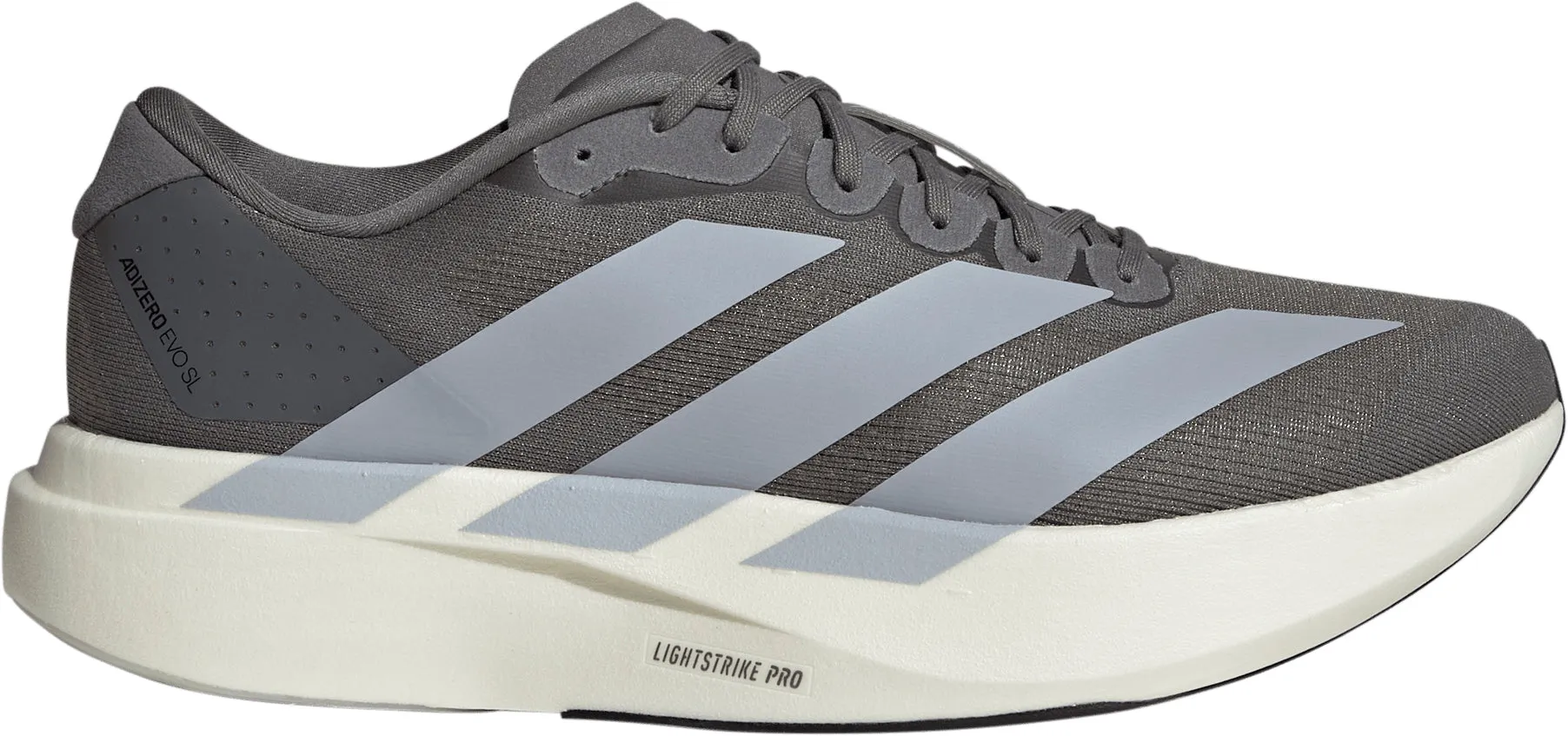 adidas Adizero EVO SL Mens Running Shoes - Grey Elastic Straps Anti microbial
