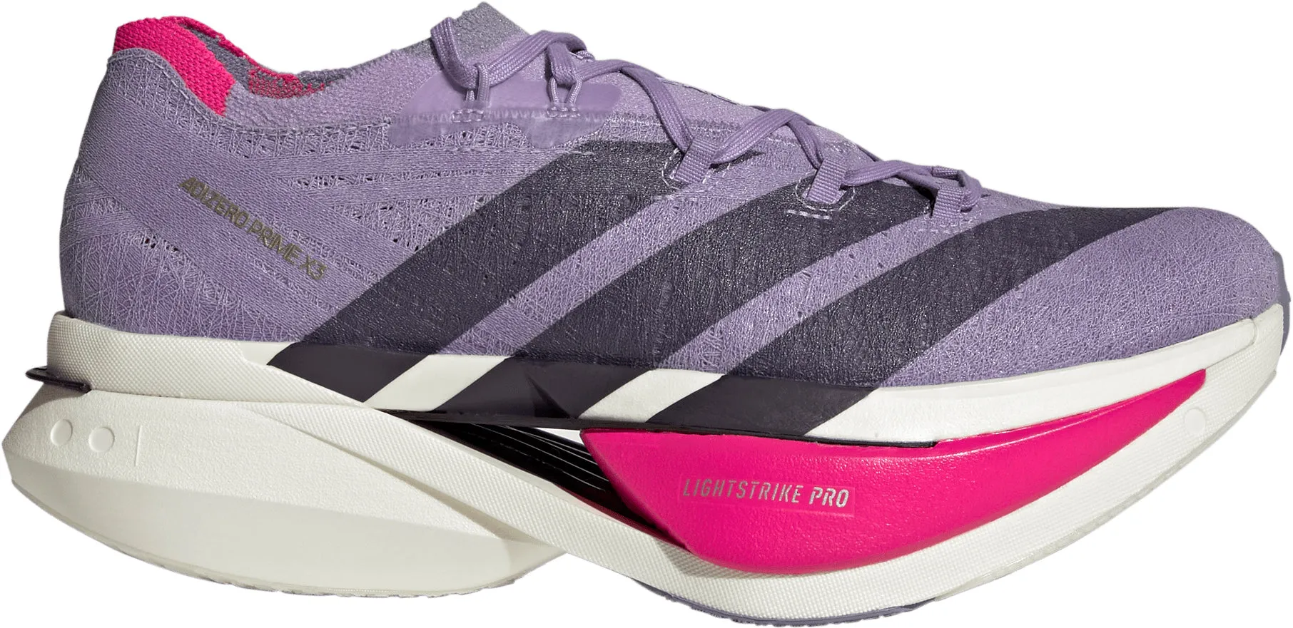 adidas Adizero Prime X3 Strung Running Shoes - Purple Breathable Edge Reliable Grip