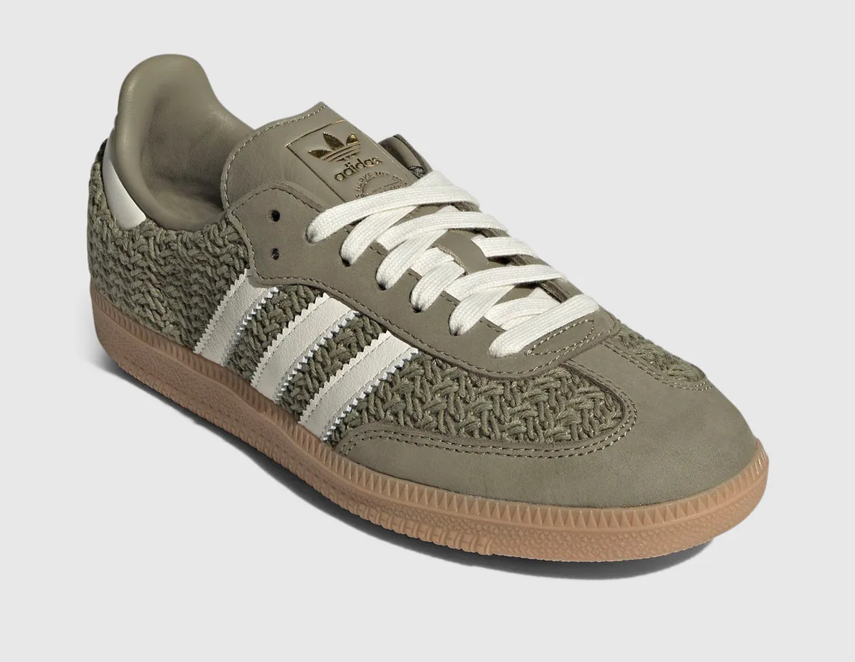 adidas Originals Women's Samba OG Orbit Green / Cream White - Gum Heel Counter Stabilization treadmill - specific shoes