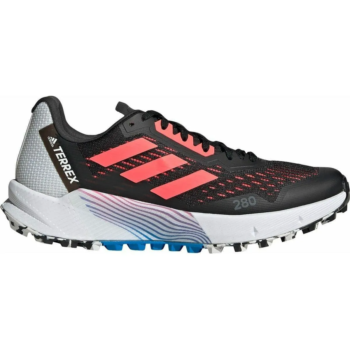 adidas Terrex Agravic Flow 2 Womens Trail Running Shoes - Black Aerodynamic Structure Wide Toe Box Engineering