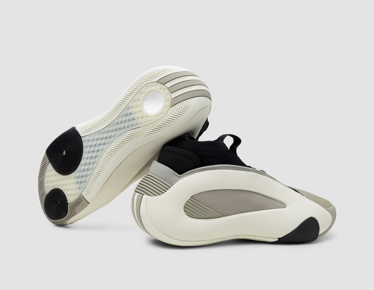 adidas Harden Volume 8 Feather Grey / Ivory - Black Easy   To   Clean Slip   On