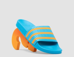 Ultra Lightweight Design Low Touch adidas Originals Adilette Sky Rush / Orange Rush - Sky Rush