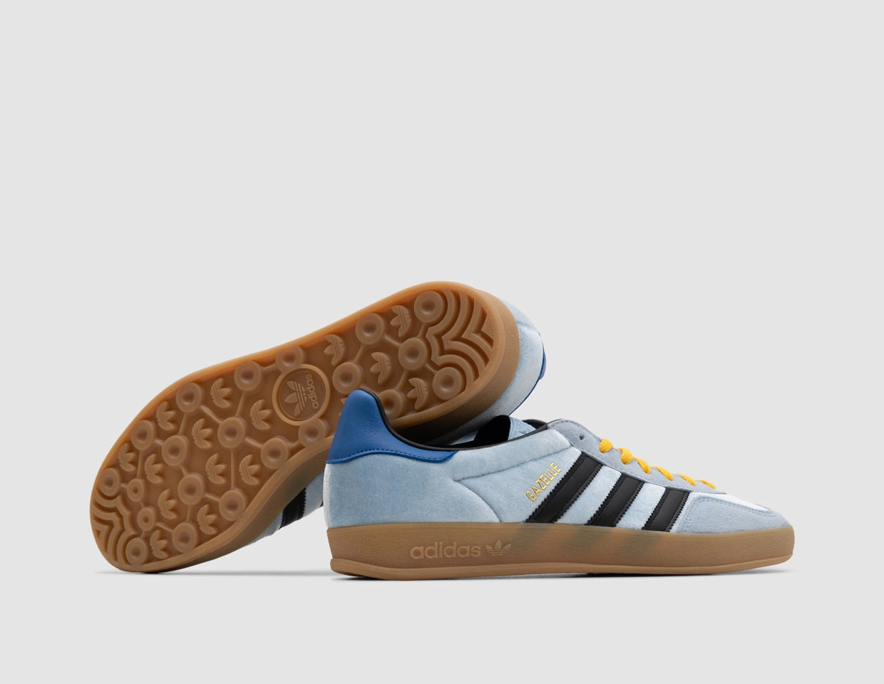 adidas Originals Gazelle Indoor Clear Sky / Core Black - size? exclusive Abrasion Resistant Heel Thermal Regulation Lining
