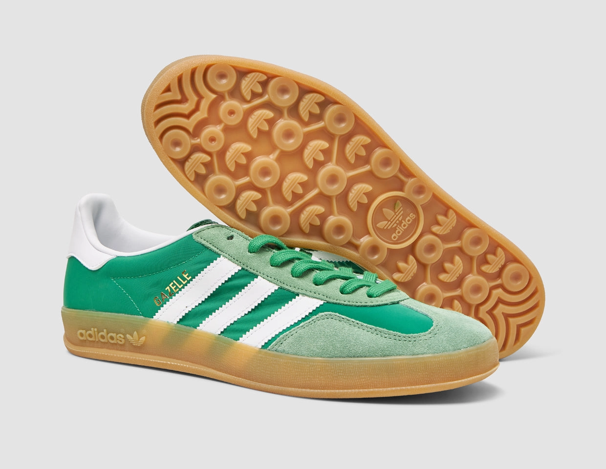 Sporty Edge Multi directional traction adidas Originals Gazelle Indoor Green / Fwtr White - Hazy Green