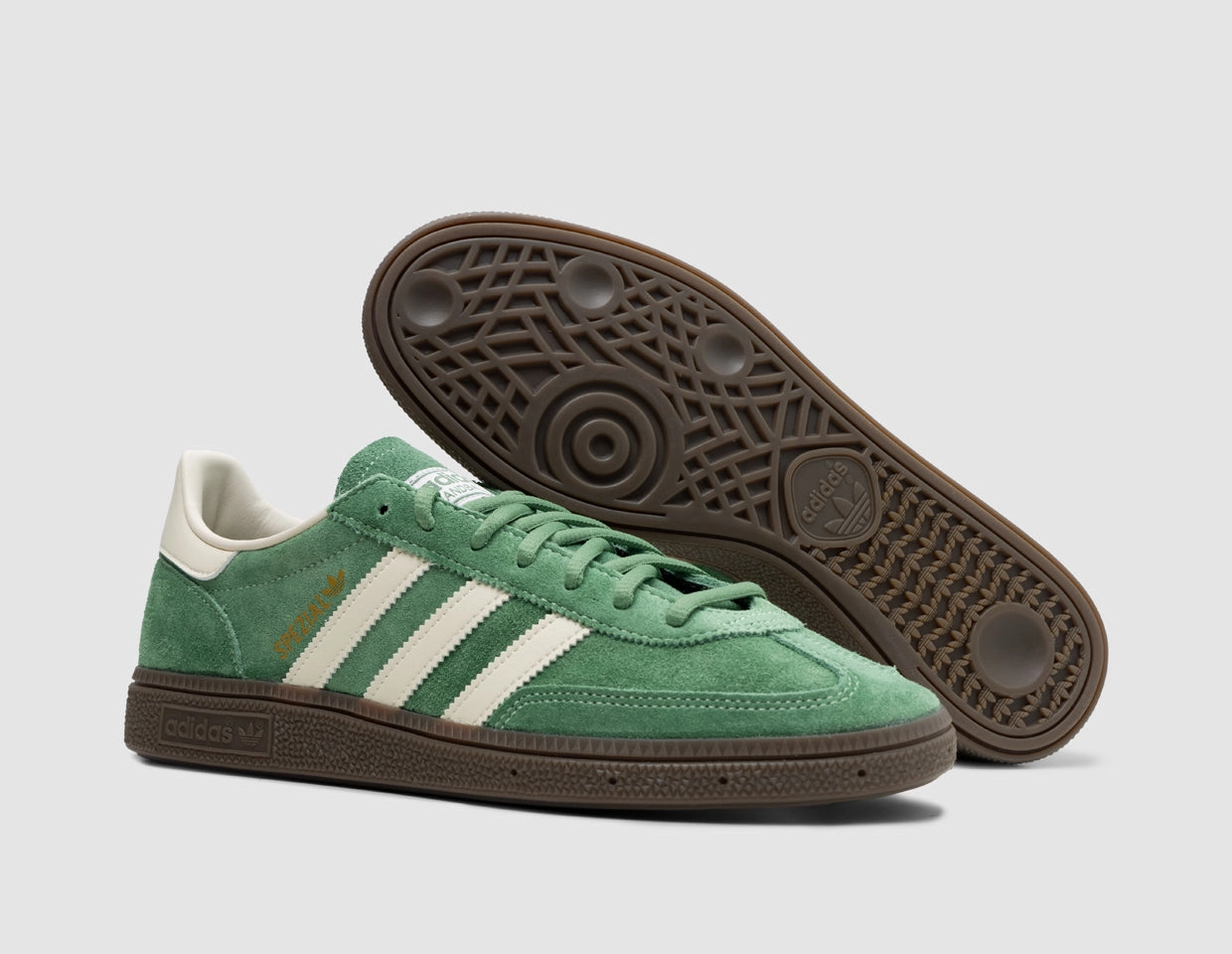 Tension Free Lacing LongLasting adidas Originals Handball Spezial Preloved Green / Cream White