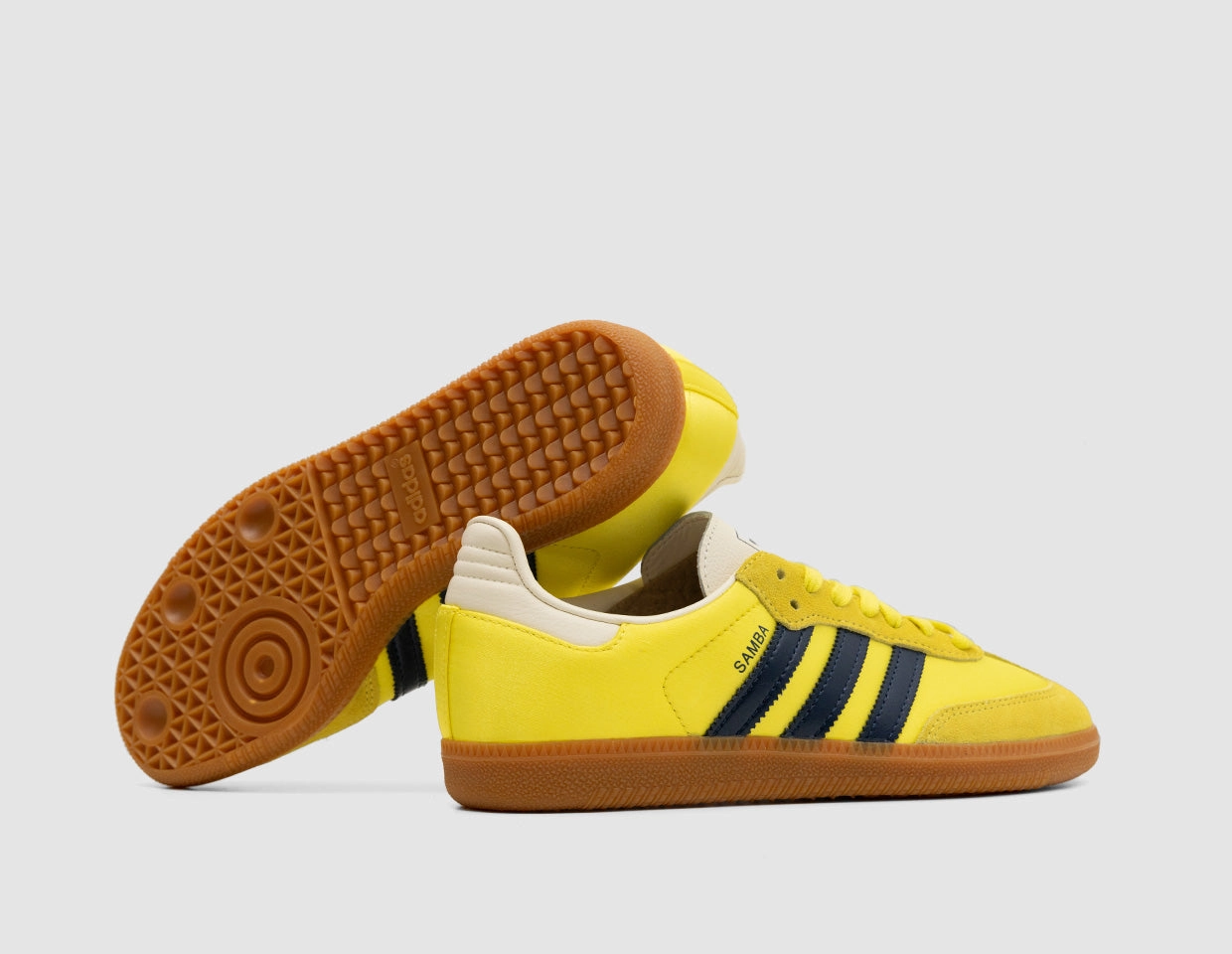 adidas Originals Women's Samba OG Shock Yellow / Night Indigo - Cream White Glam silhouette Foam Cushioning Layer