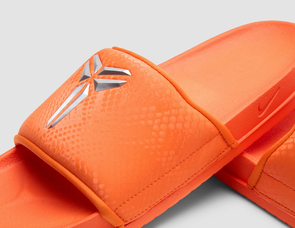 Nike Kobe Offcourt Slide Safety Orange / Metallic Silver Sporty Sandals for Summer