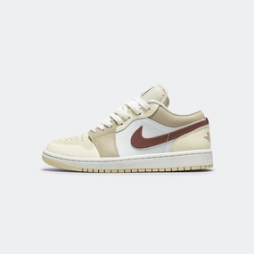 Womens Air Jordan 1 Retro Low - Summit White/Red Sepia-Desert Khaki Modern sole
