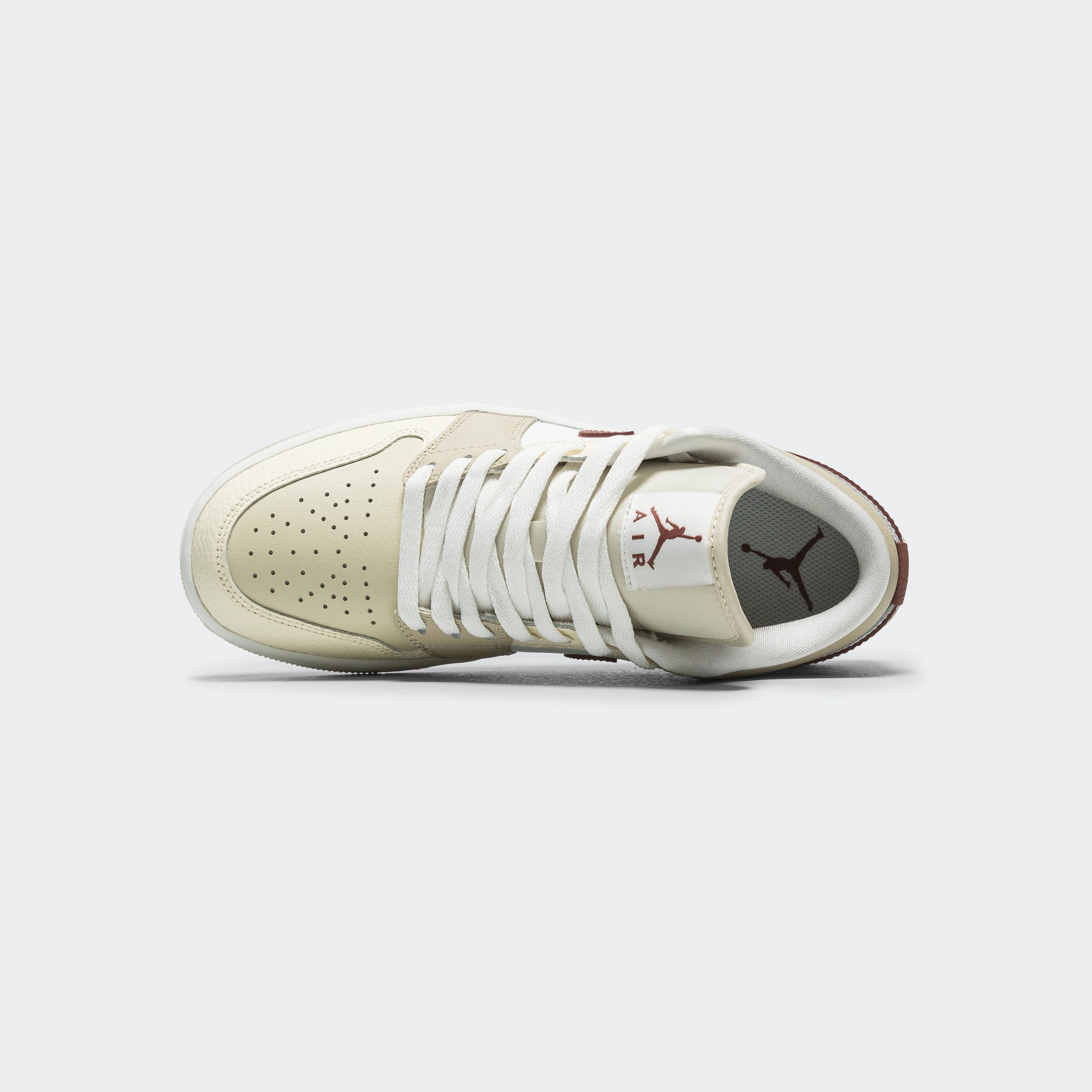 Breathe Easy Bonded Overlays Womens Air Jordan 1 Retro Low - Summit White/Red Sepia-Desert Khaki