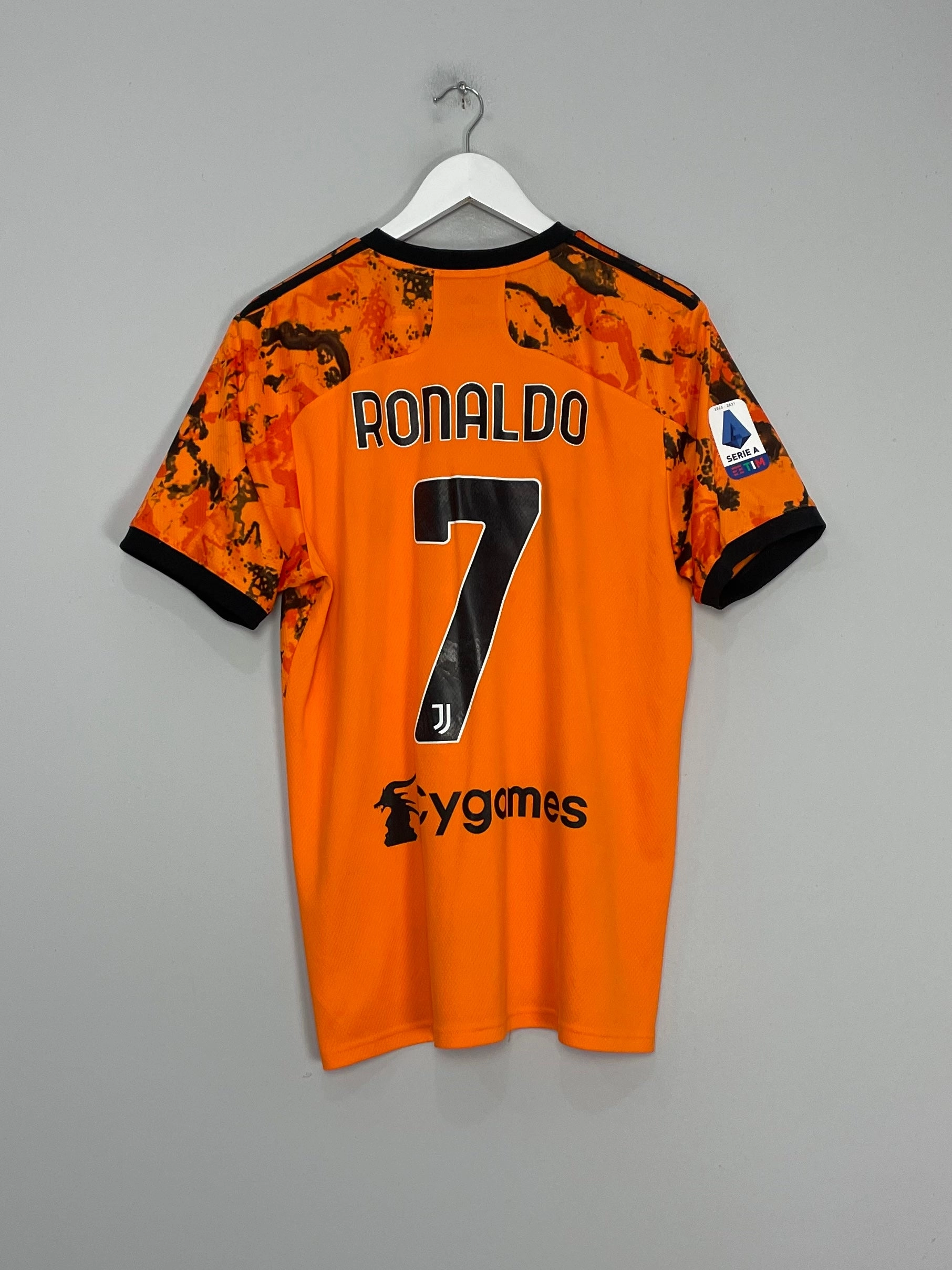 2020/21 JUVENTUS RONALDO #7 THIRD SHIRT (L) ADIDAS Yarn Dye Effect Tight Knit