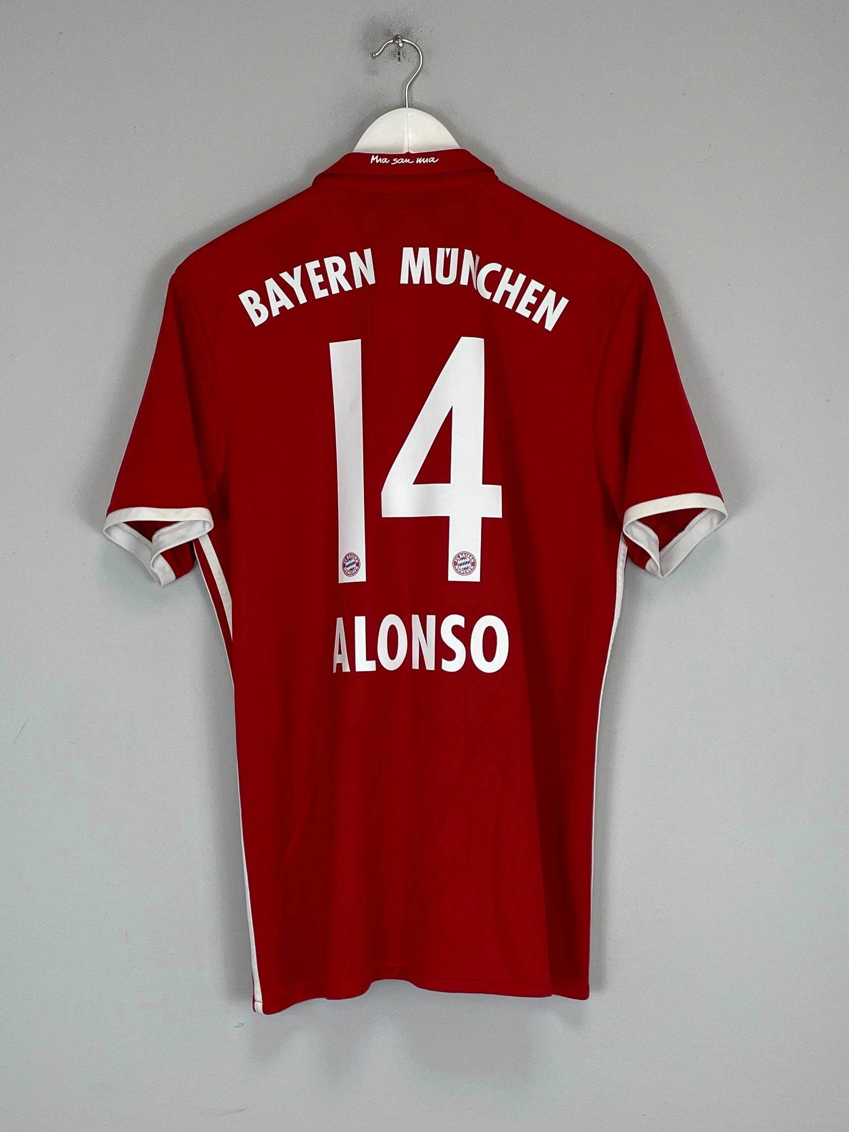 2016/17 BAYERN MUNICH ALONSO #14 HOME SHIRT (L) ADIDAS Ultra Comfort Durable Double Needle Hem