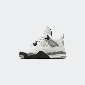 Air Jordan 4 Retro (TD) - Summit White/Fire Red-Tech Grey-Black Anti   Static