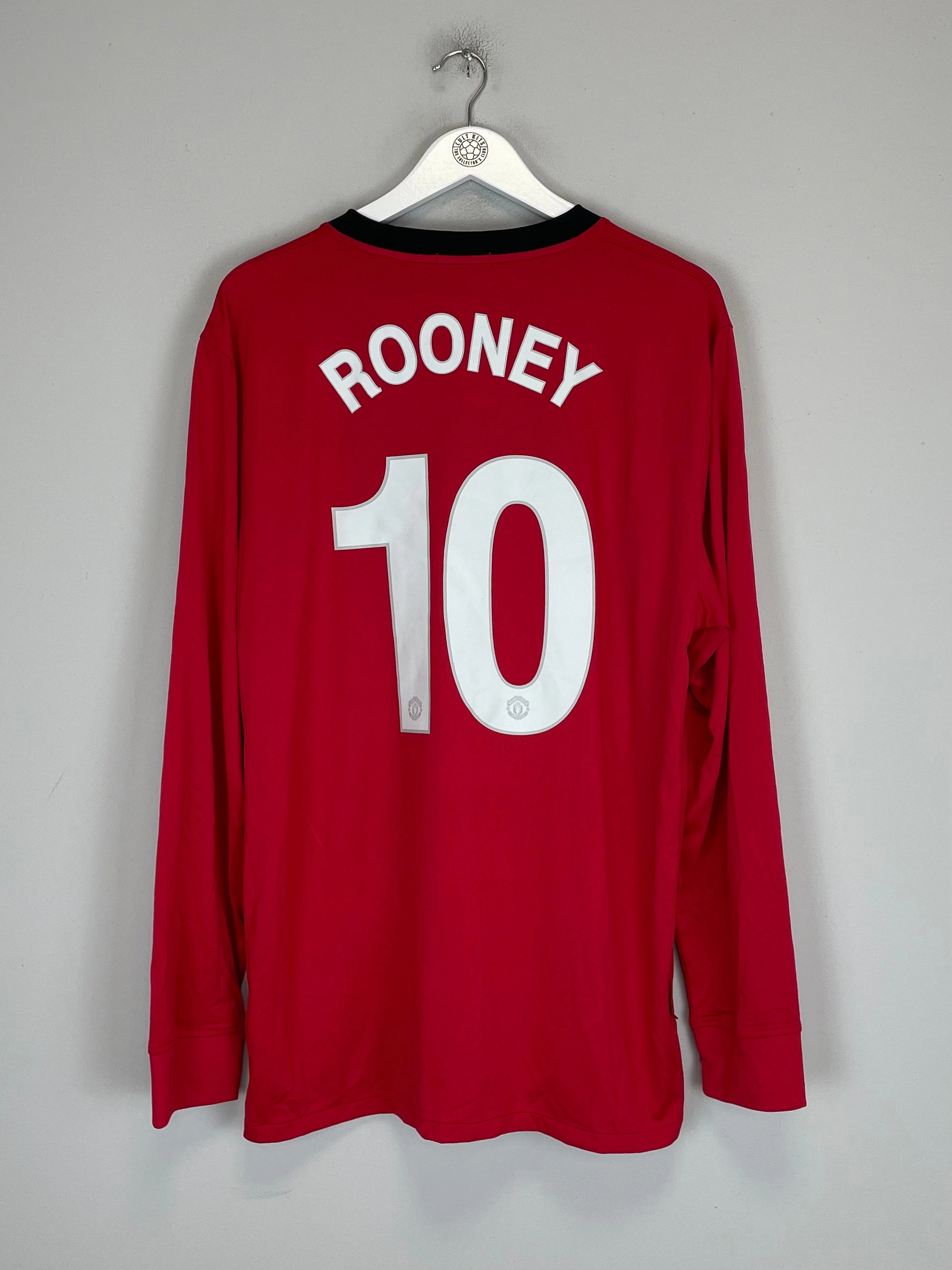 2009/10 MANCHESTER UNITED ROONEY #10 L/S HOME SHIRT (XL) NIKE Non Irritating Fabric Non Restrictive Armholes