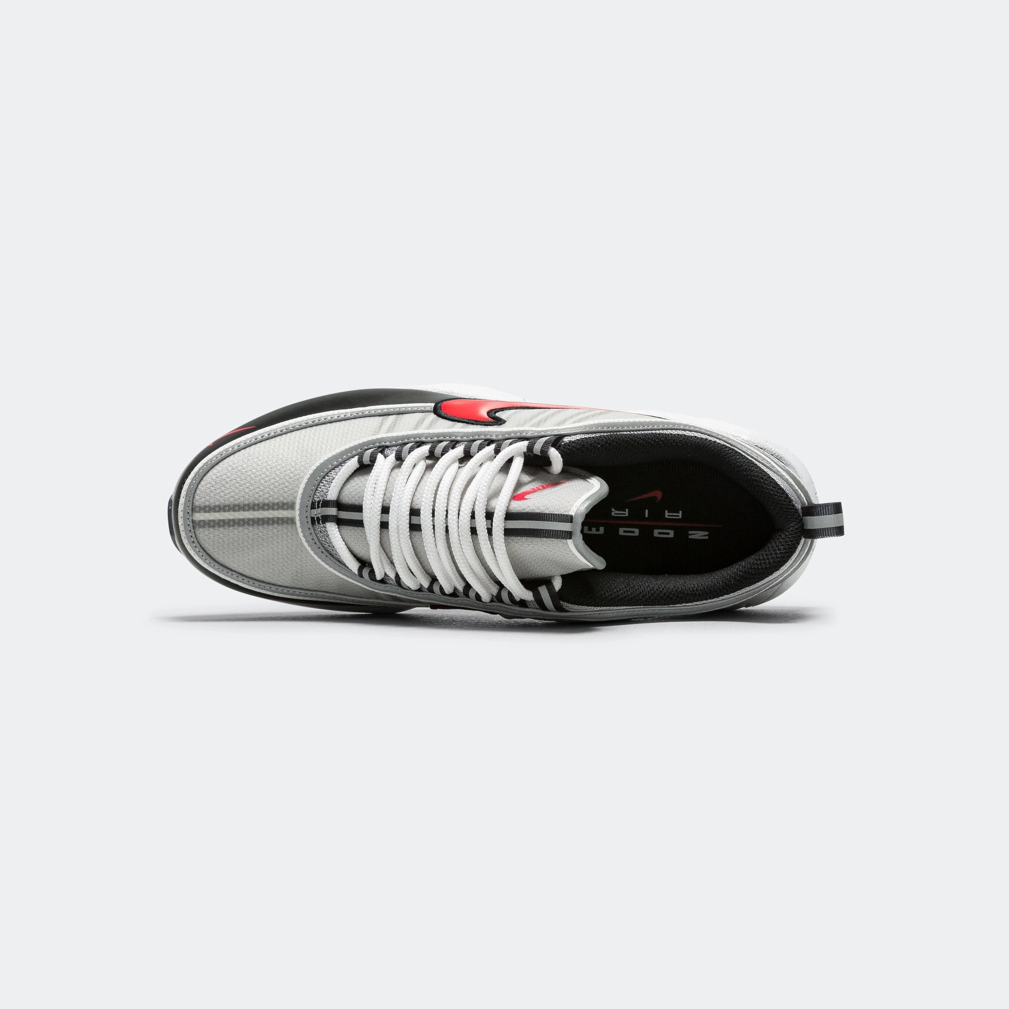 High Rebound Sole Air Zoom Spiridon - Metallic Silver/Sport Red-Black-White