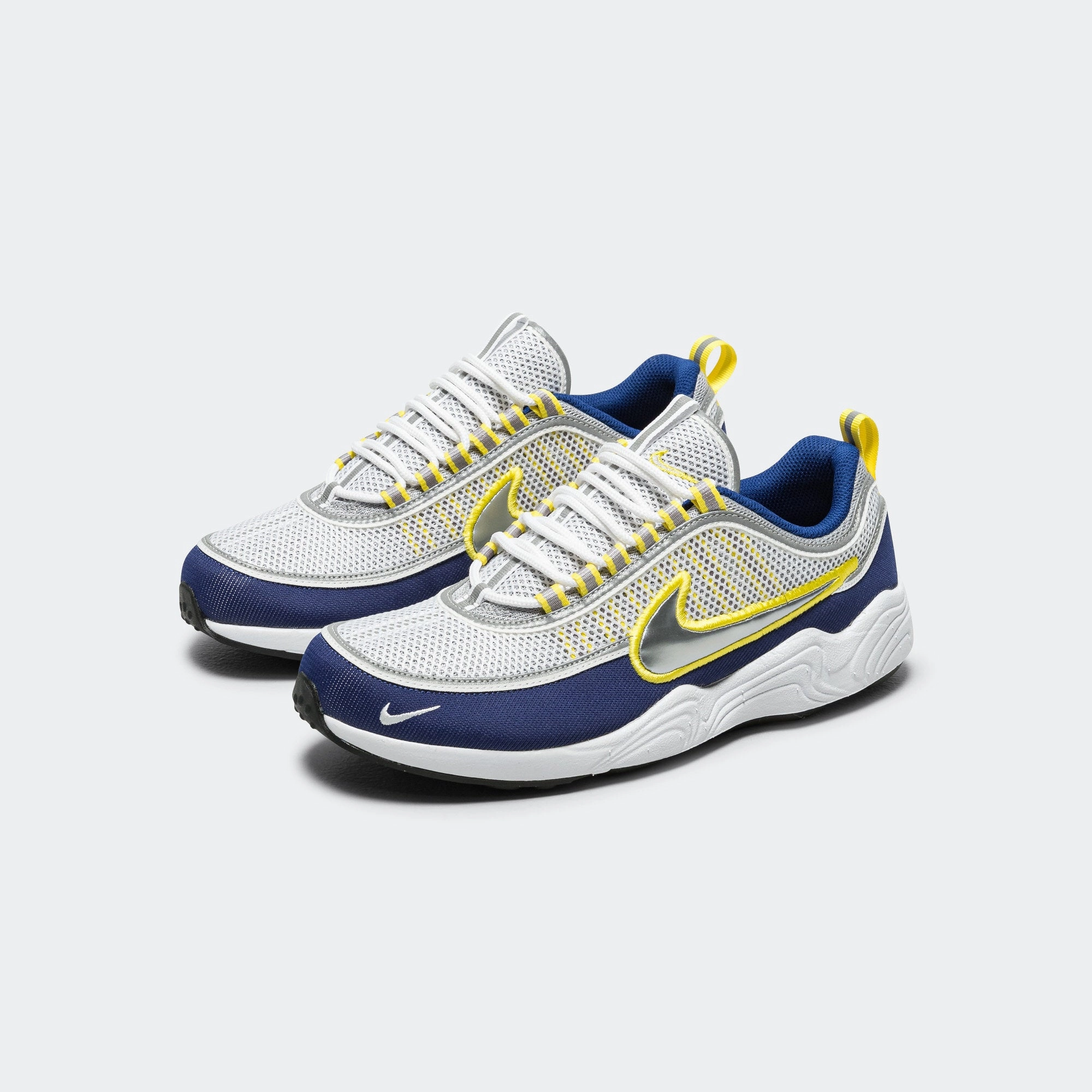 Walking Sneakers Airflow Engineered Air Zoom Spiridon SP - White/Metallic Silver-Deep Royal Blue