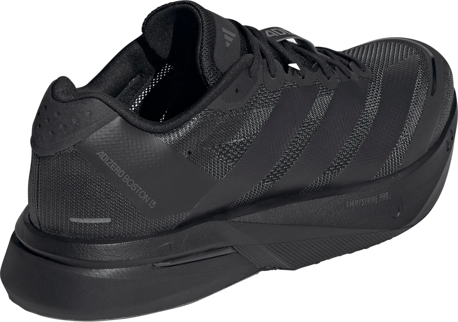 adidas Adizero Boston 13 Mens Running Shoes - Black Elastic Closure Energy Returning Heel