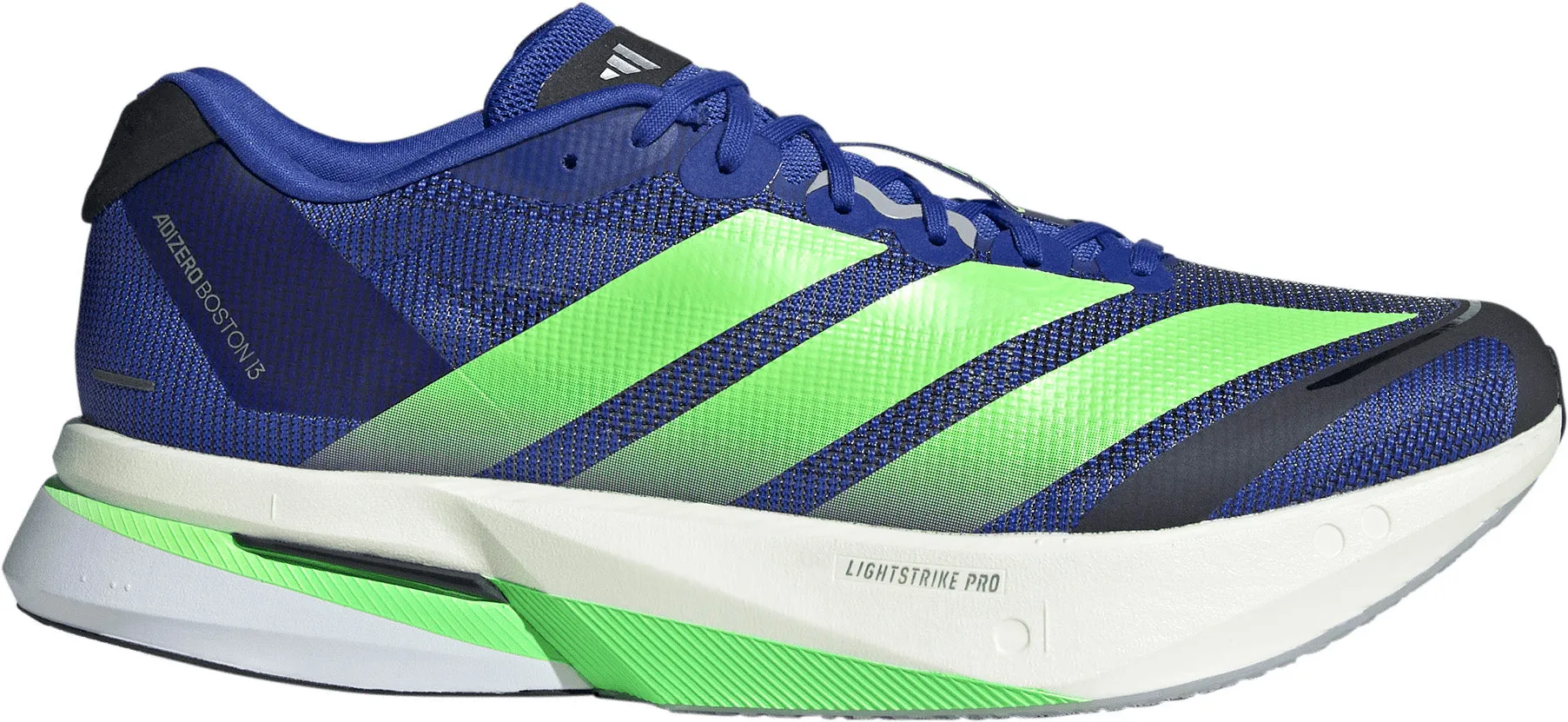 adidas Adizero Boston 13 Mens Running Shoes - Blue Breathable panel Low Cut