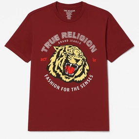 No-Shrink Fabric Light Fashion True Religion Maroon Men T shirt