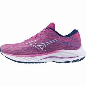 Low Profile Midsole Non Toxic Construction Mizuno Wave Rider 27 Womens Running Shoes - Pink