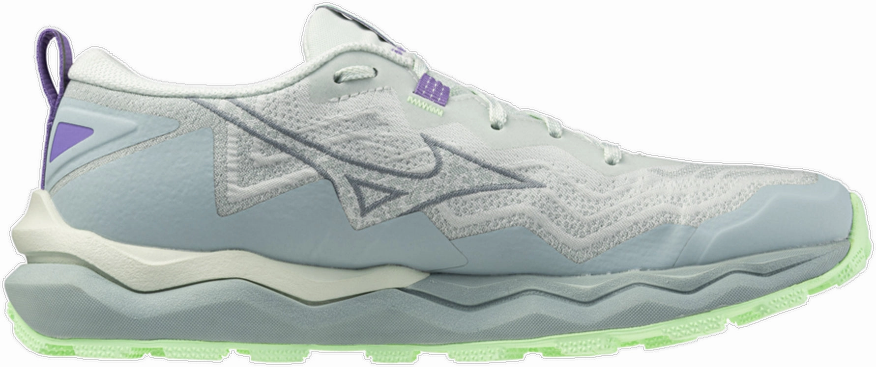 Shock Diffusing Mizuno Wave Daichi 9 Womens Trail Running Shoes - White