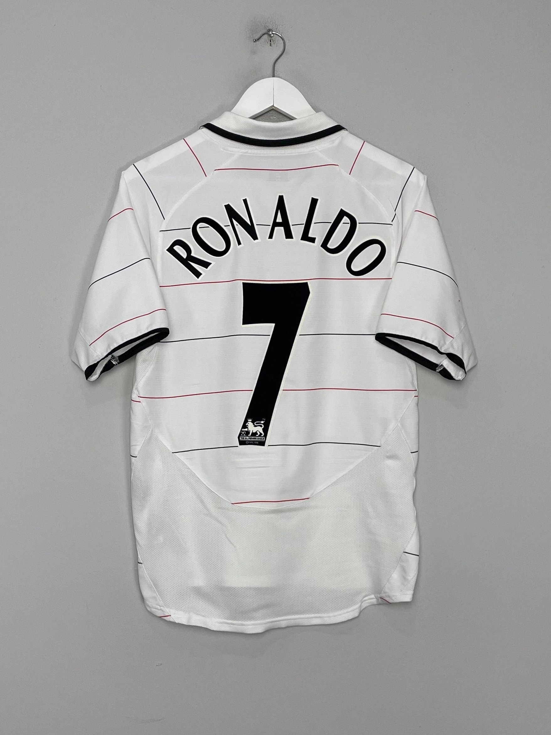 No Drag Vapor Transfer Fabric 2003/05 MANCHESTER UNITED RONALDO #7 AWAY SHIRT (S) NIKE