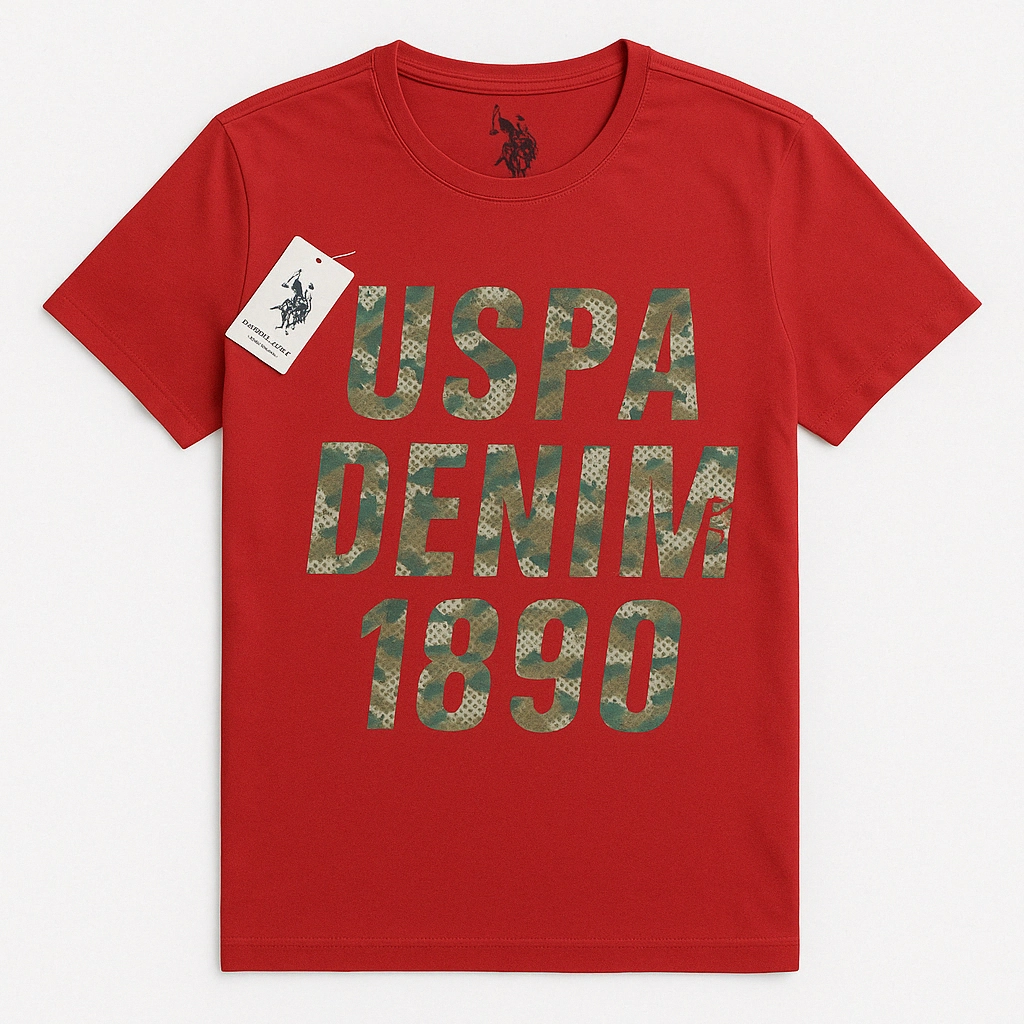UV Protection Fabric NoSideSeam USPA ASSN Red Men T shirt