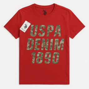 UV Protection Fabric NoSideSeam USPA ASSN Red Men T shirt