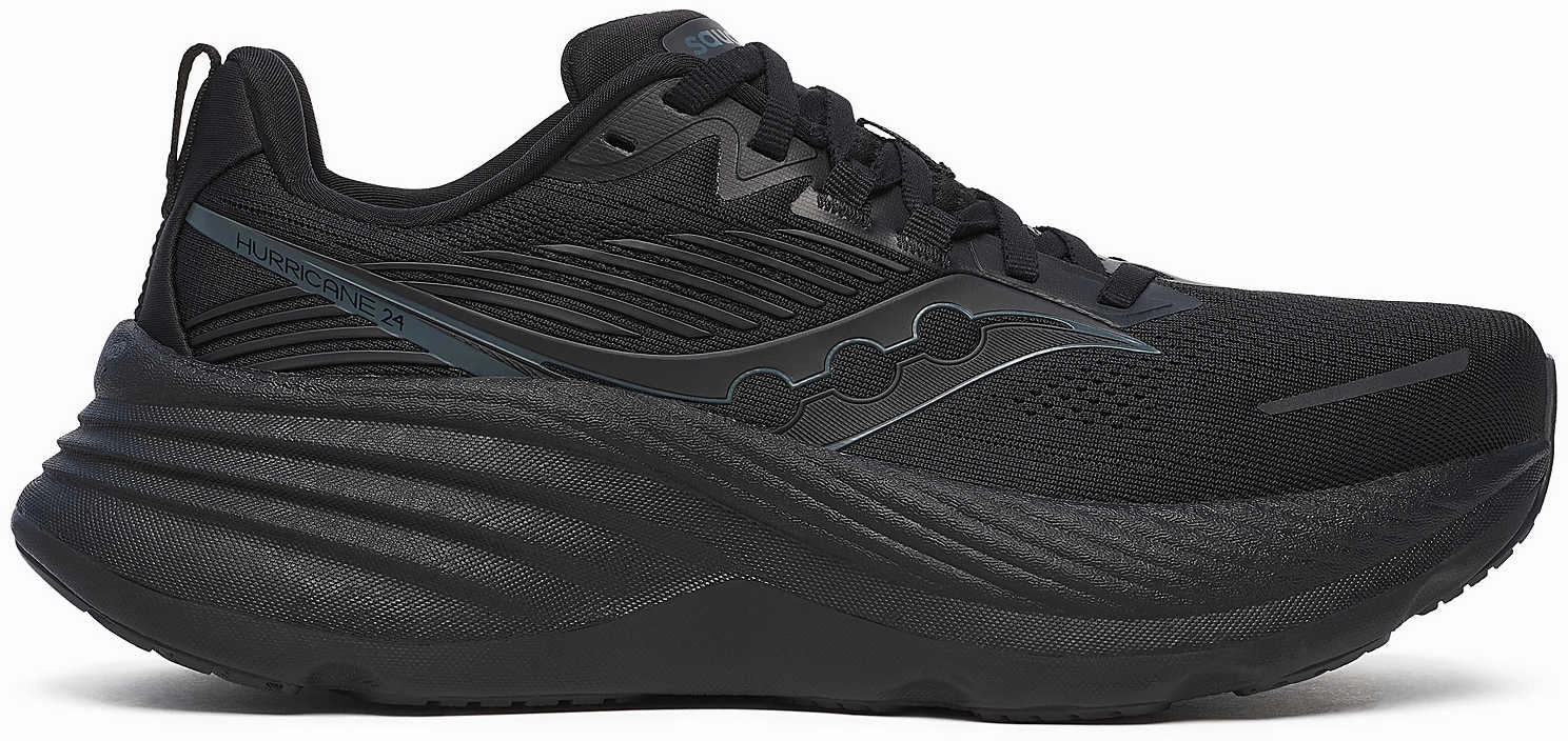 Saucony Hurricane 24 Womens Running Shoes - Black Ergo Support