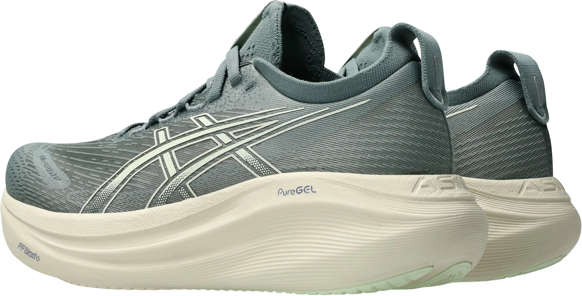 Asics Gel Nimbus 27 Womens Running Shoes - Grey Thermoplastic Bonding Comfort Function