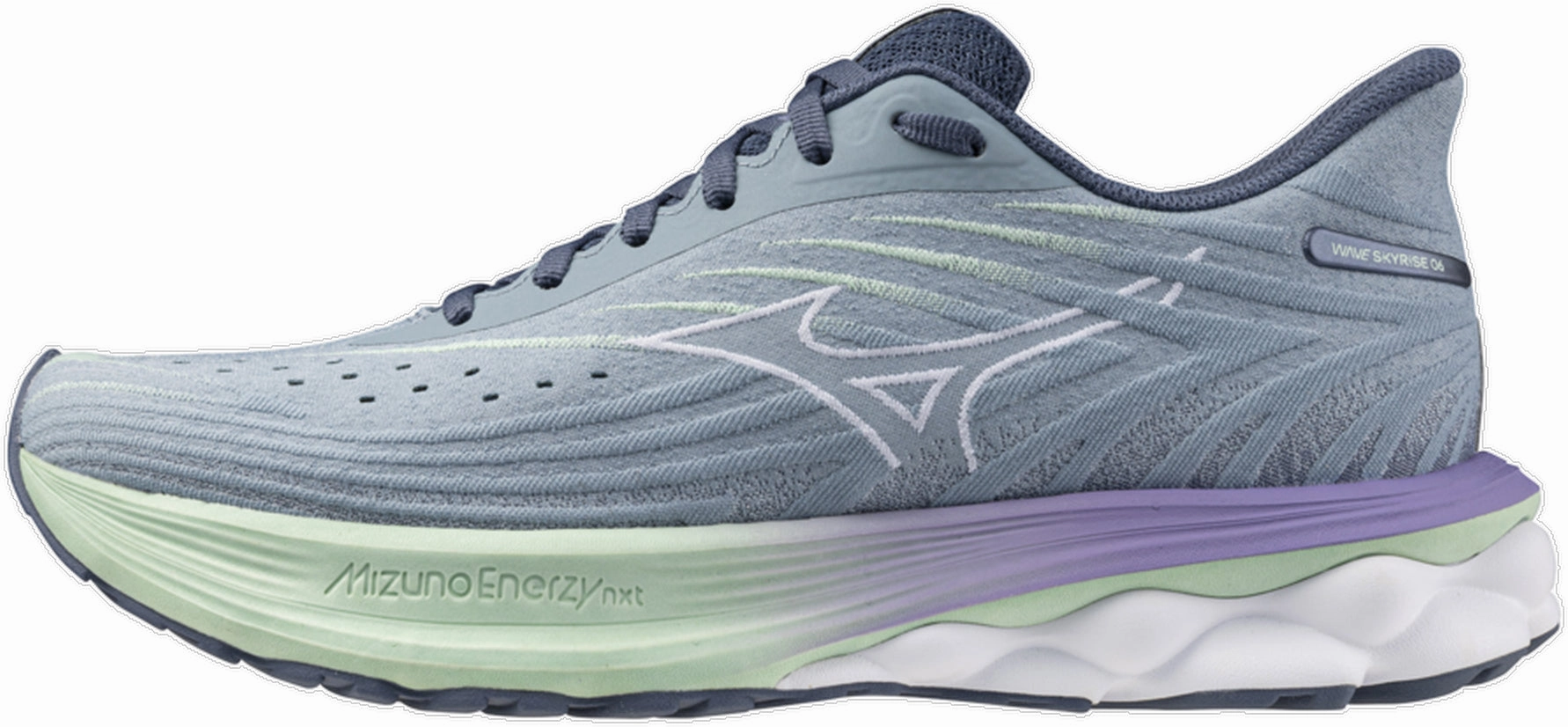 Mizuno Wave Skyrise 6 Womens Running Shoes - Grey Thermo Regulating Lining Wicking Inner Sleeve