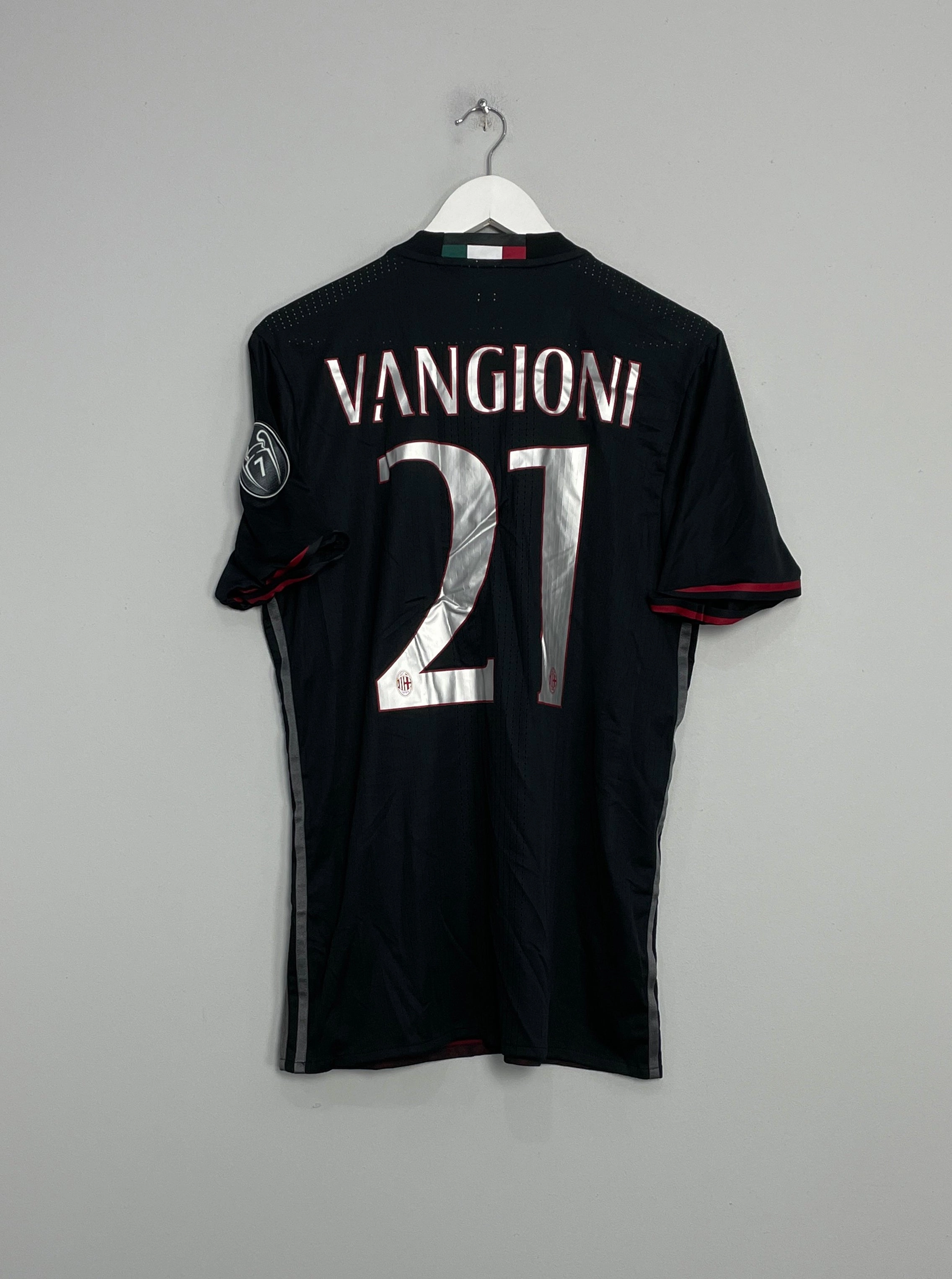 Dynamic Movement Adaptation Hollow Core Fiber 2016/17 AC MILAN VANGIONI #21 *MATCH ISSUE* HOME SHIRT (L) ADIDAS