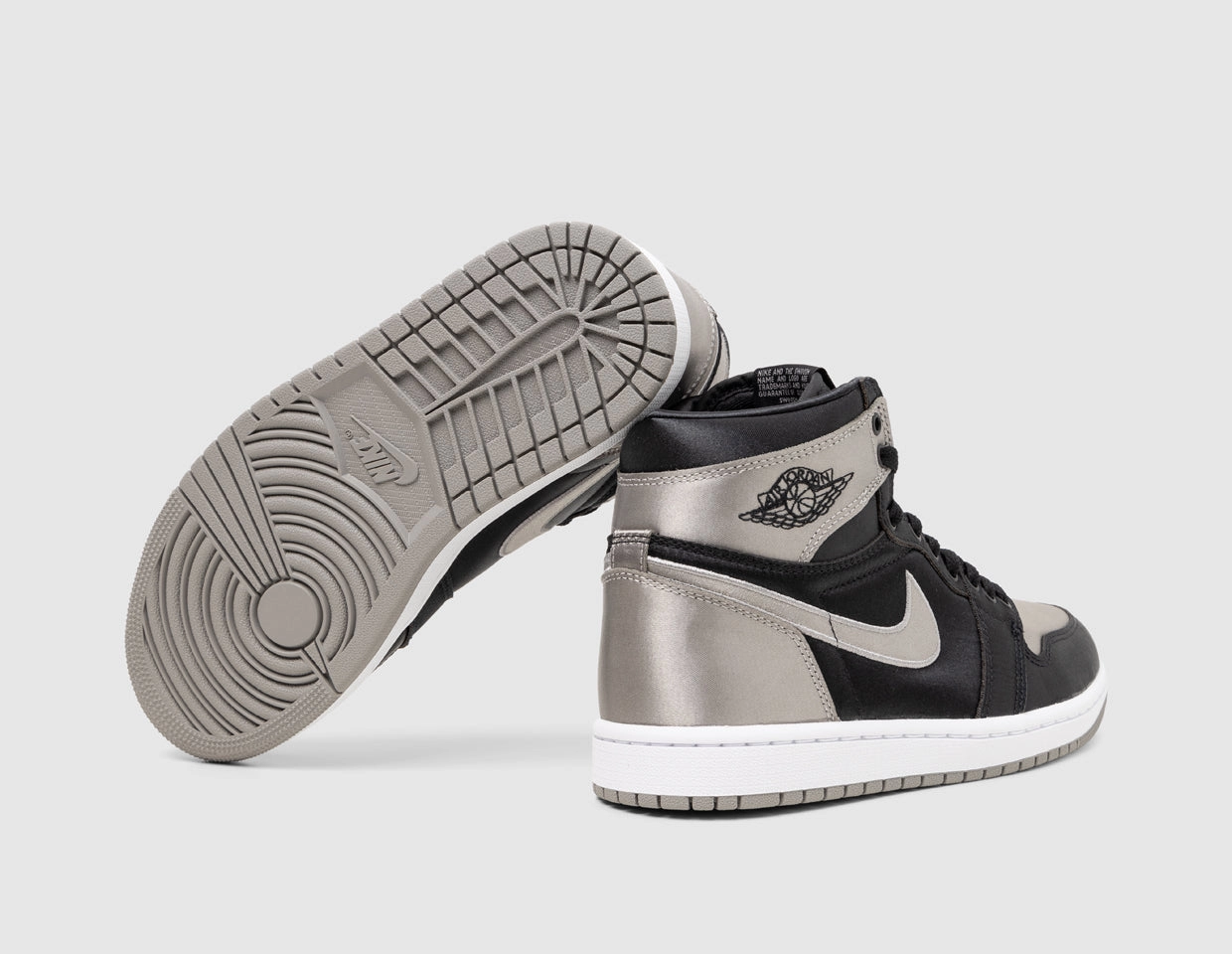 Jordan Women's 1 Retro High OG Black / Medium Grey - White Motion Control Frame Comfortable Sole