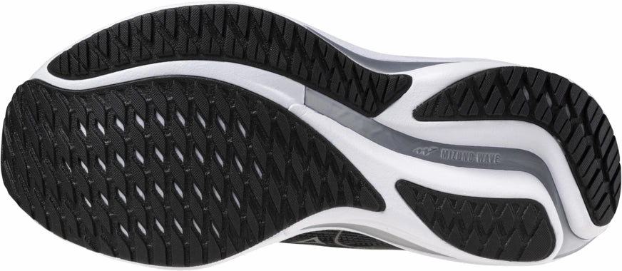 Balanced Cushioning Mizuno Wave Rider 28 WIDE FIT (D) Womens Running Shoes - Black