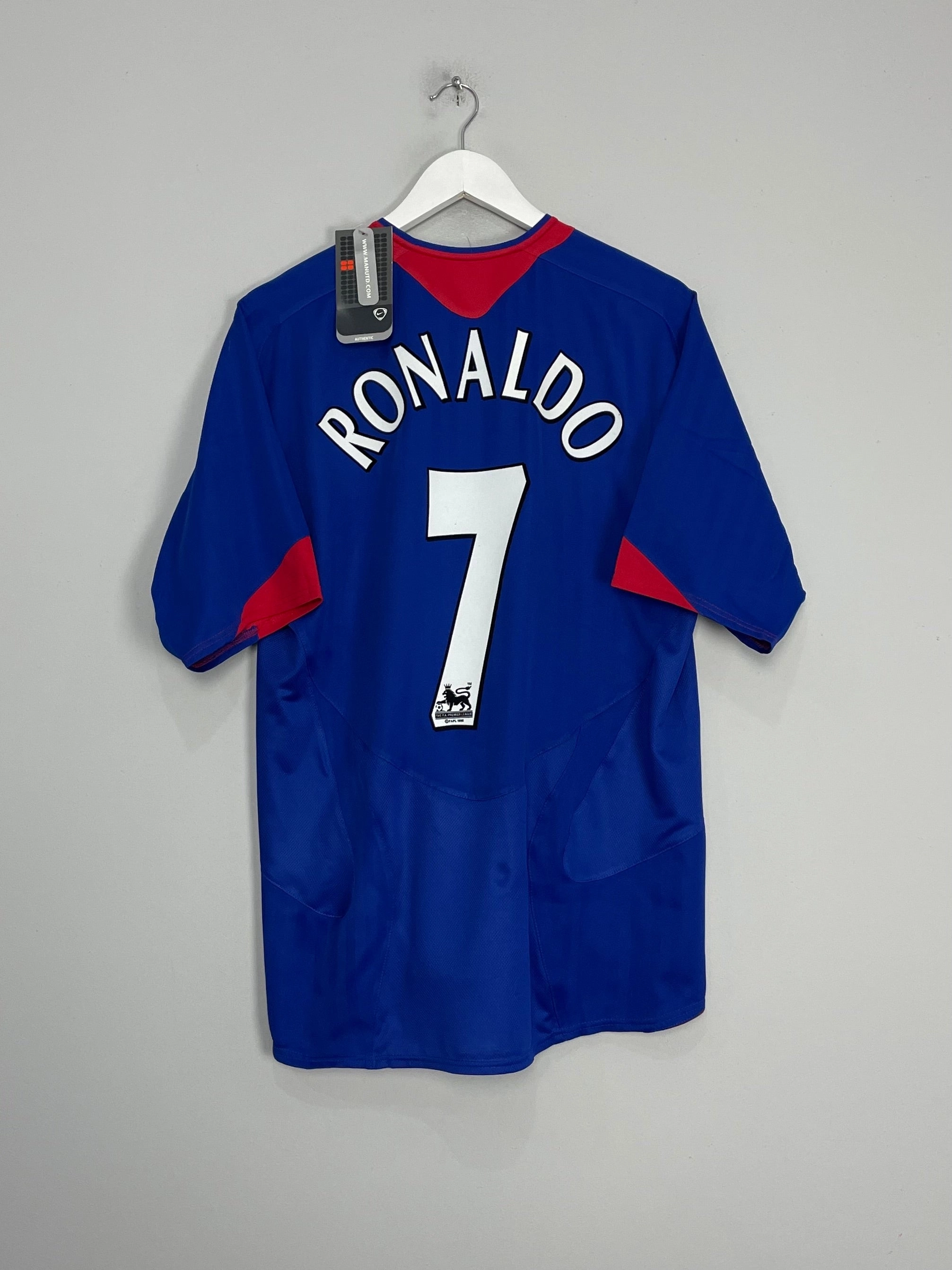 Eco Friendly Dye Taped Shoulder Seams 2005/06 MANCHESTER UNITED RONALDO #7 *BNWT* AWAY SHIRT (L) NIKE