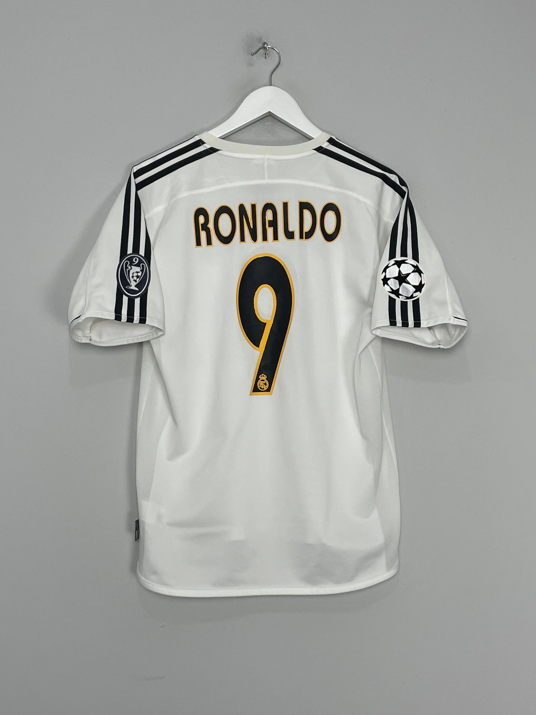 Move Support quick dry 2004/05 REAL MADRID RONALDO #9 C/L HOME SHIRT (S) ADIDAS