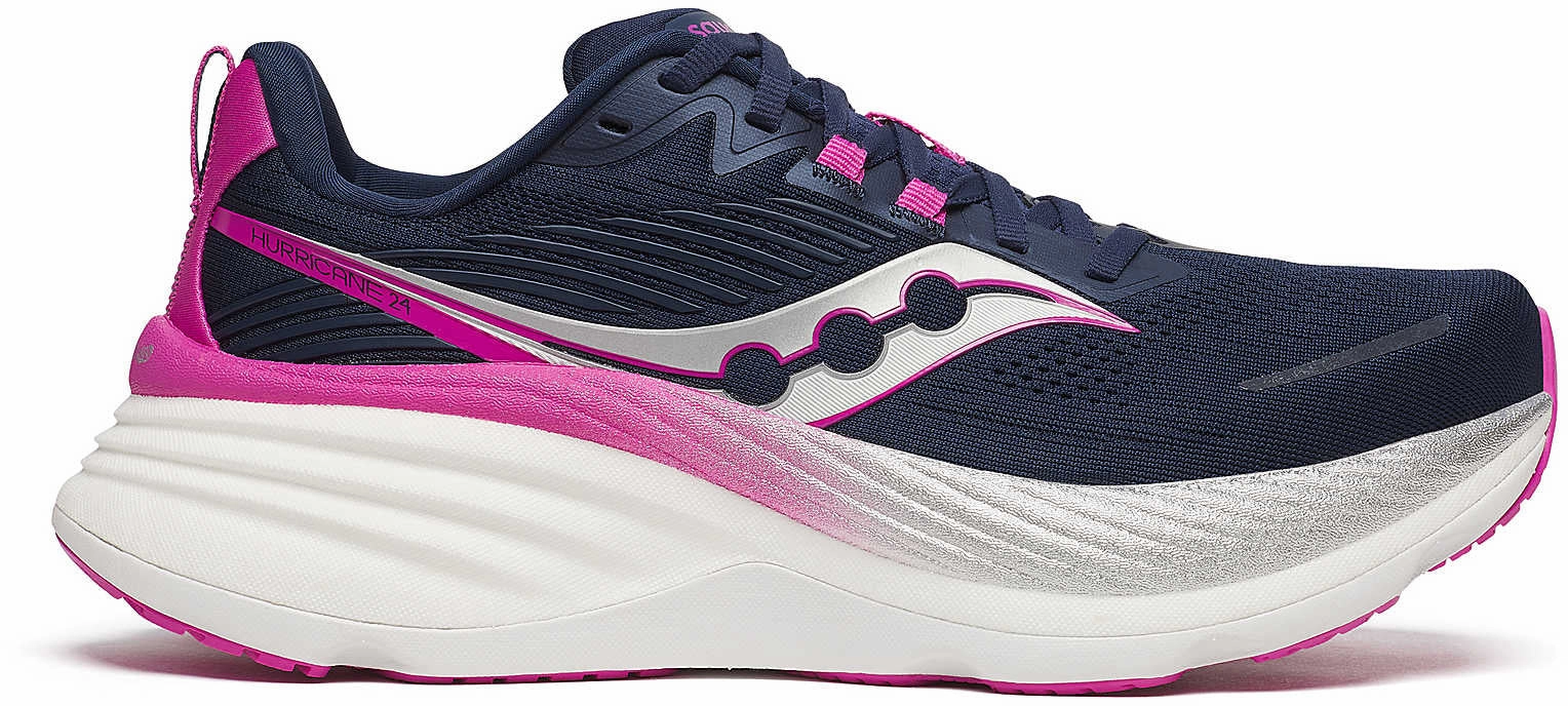 Saucony Hurricane 24 Womens Running Shoes - Blue Rubberized Heel