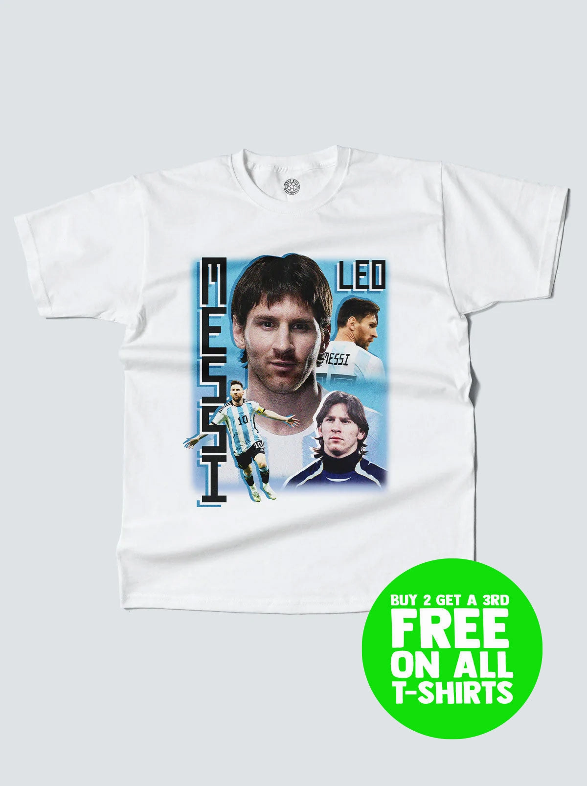 ARGENTINA MESSI BOOTLEG TEE Lightweight Layering Seamless Stitching Design