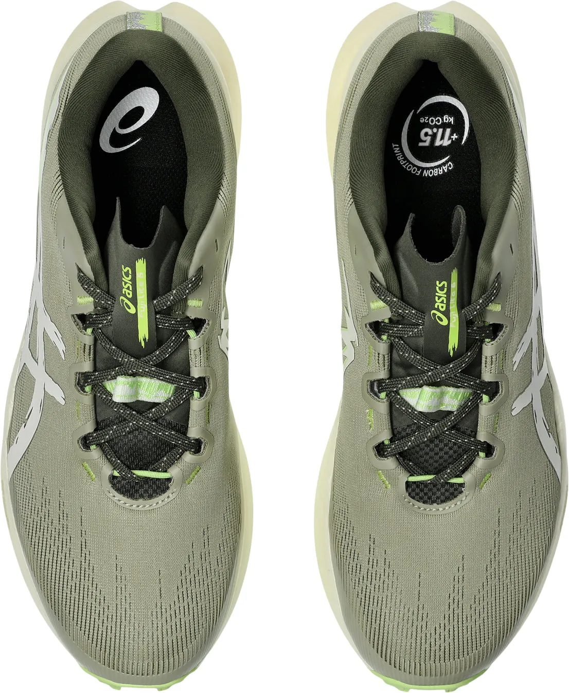 Stitchless Bonding Asics Fuji Lite 6 Mens Trail Running Shoes - Green
