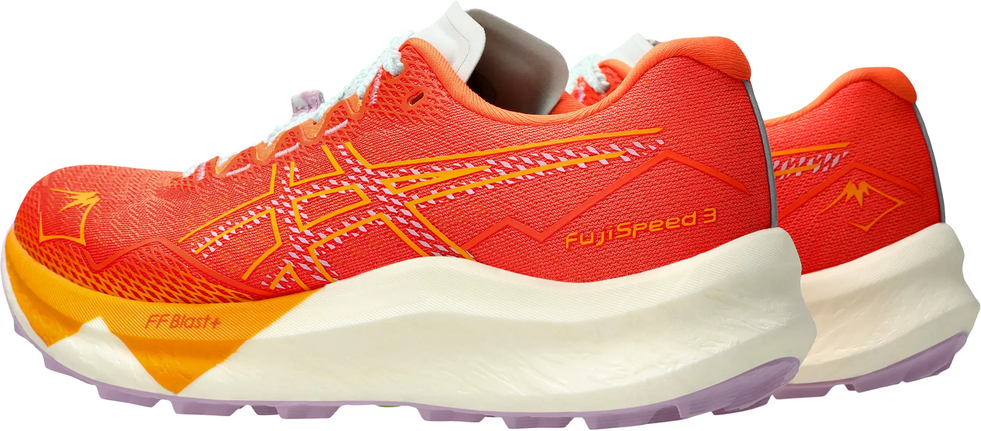 Durable touch Perforated Ventilation System Asics FujiSpeed 3 Womens Trail Running Shoes - Orange