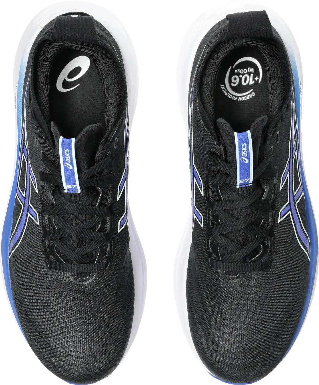 Performance Ready Knit Surface Asics Gel Nimbus 27 Mens Running Shoes - Black