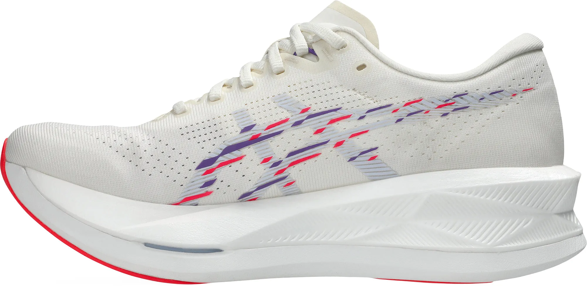 Asics SonicBlast Mens Running Shoes - White Seamless Design Abrasion Resistant Heel