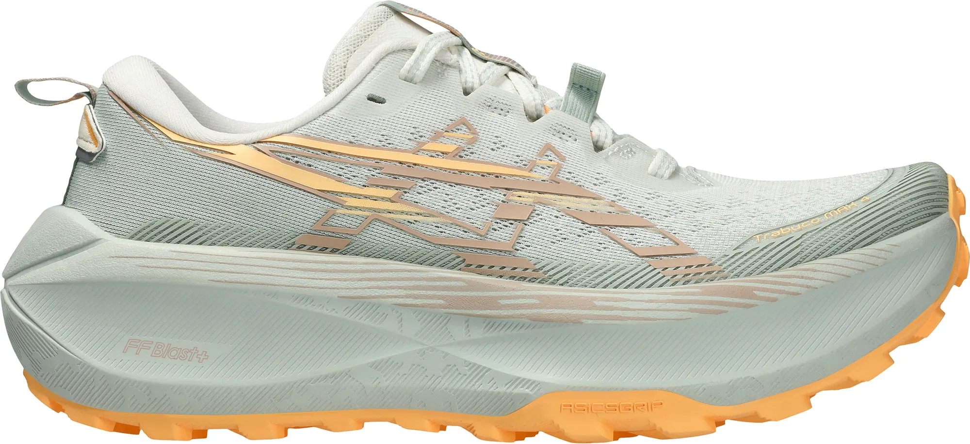 Asics Trabuco Max 4 Womens Trail Running Shoes - Green Lightweight Midsole Geometry Cushioned heel